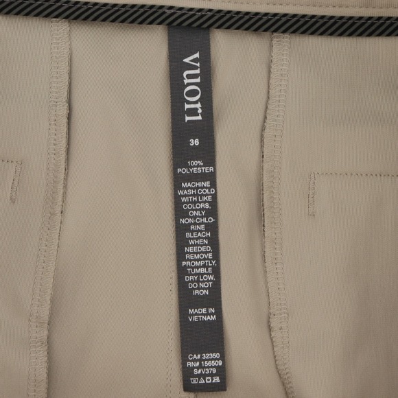 Vuori Mens Chino Shorts Size 36 Khaki Beige Athleisure Casual Walking Golf *READ - Picture 3 of 5